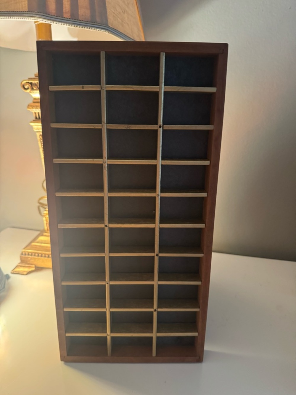 Mini Wooden Trinket Organizer Shelf - Brown and Beige - Picture 6 of 9